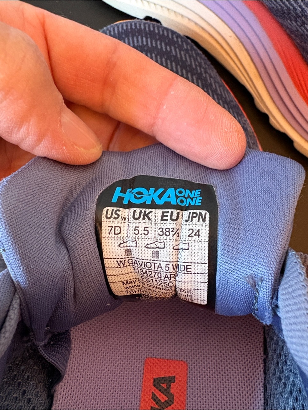 HOKA Women's Gaviota 5 Gray & Coral Running Shoes - Picture 8 of 9